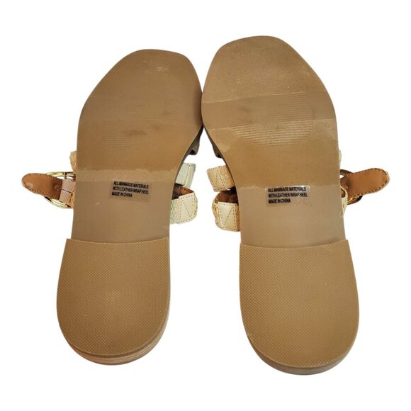 NWT DV by DOLCE VITA SZ 8.5 Women's Tan Woven Raffia Slip-on Low-heel Sandals - Picture 8 of 9